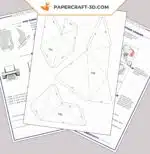 Papercraft Blastoise Pokémon origami papier 3D, weergave 4