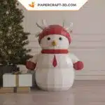 Papercraft Bonhomme de neige de Noël en origami papier 3D