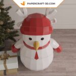 Papercraft pupazzo di neve e donna di pan di zenzero in origami 3D