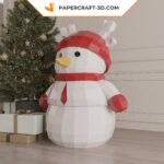 Papercraft pupazzo di neve e donna di pan di zenzero in origami 3D