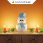 Papercraft pupazzo di neve in origami 3D
