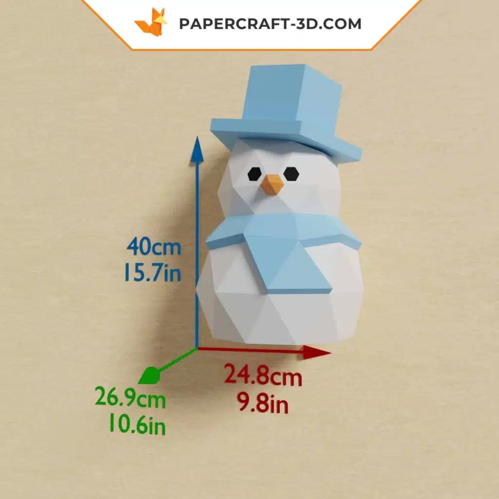 Papercraft pupazzo di neve in origami