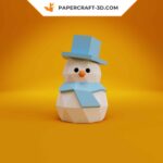 Papercraft pupazzo di neve in origami 3D
