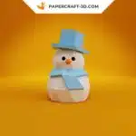 Papercraft pupazzo di neve in origami