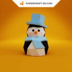 Papercraft pupazzo di neve in origami 3D