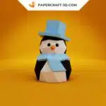 Papercraft pupazzo di neve in origami