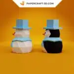 Papercraft pupazzo di neve in origami 3D