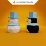 Papercraft pupazzo di neve in origami
