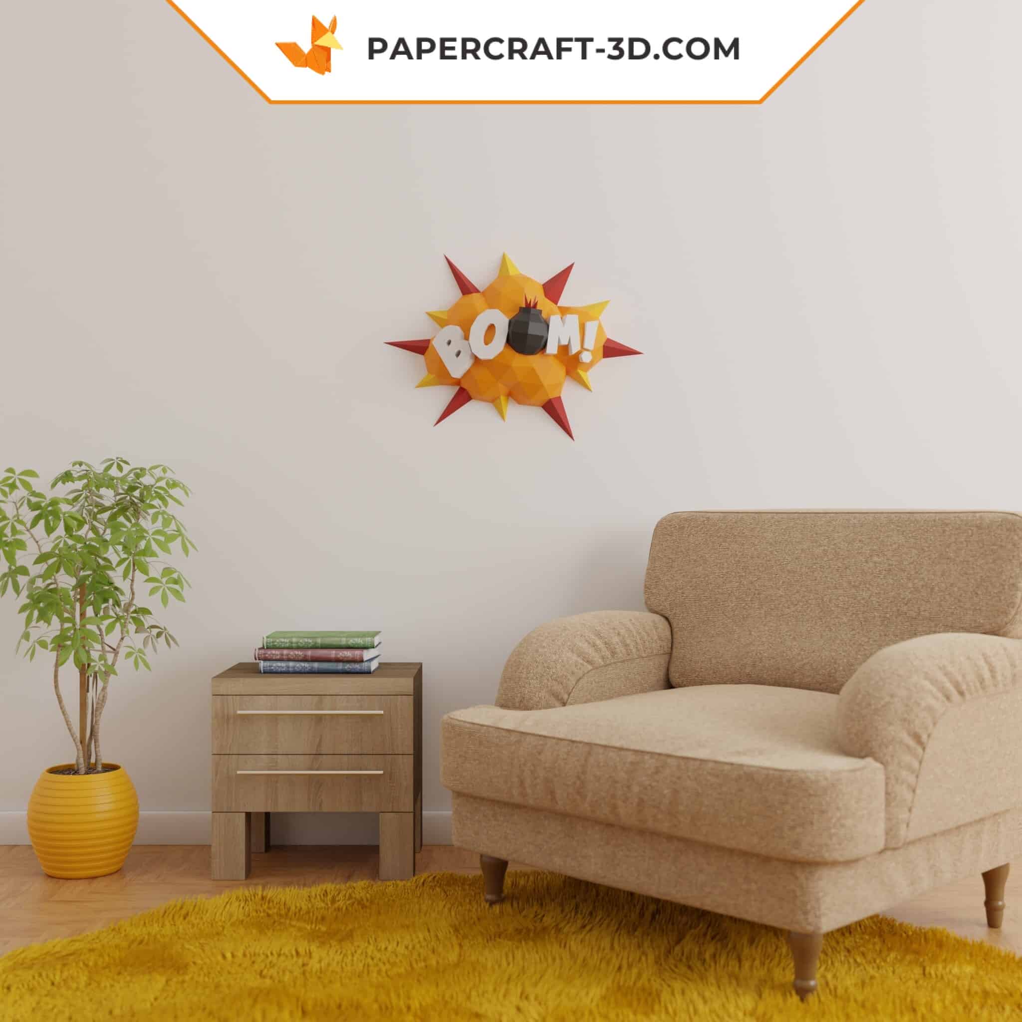 Papercraft Boom Comics in 3D origami