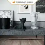 Papercraft Bouledogue Français de Yoga en origami papier 3D, weergave 4