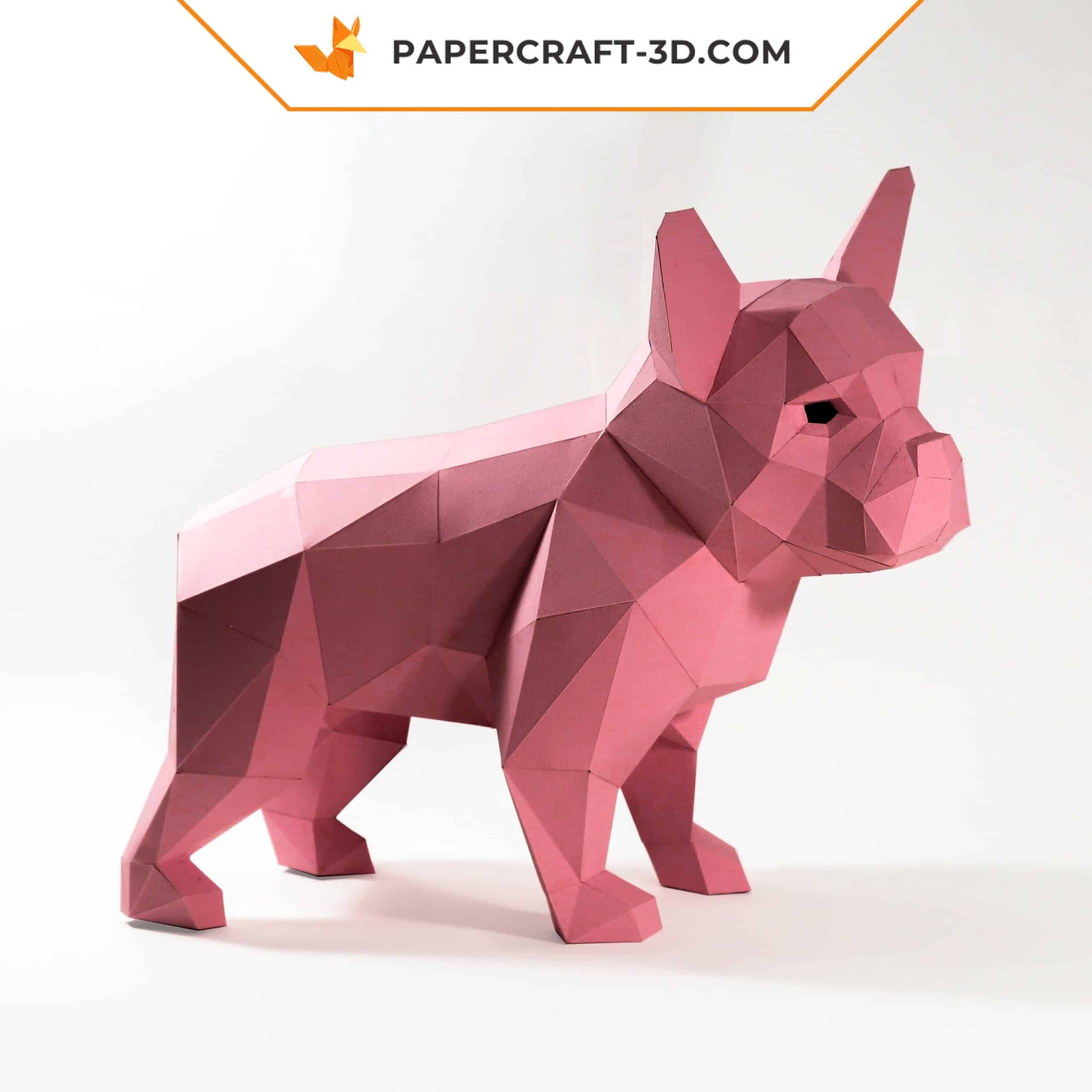 Papercraft bouledogue français en origami 3D