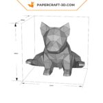 Papercraft bulldog gymnast in origami