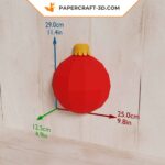 Papercraft de bolas de Natal em origami 3D