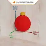 Papercraft Boules de Noël en origami papier 3D DIY pour décoration murale de fête, vue 3