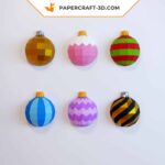 Papercraft de bolas de Natal em origami 3D