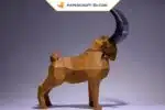 Papercraft Steinbock zum Aufstellen als 3D-Origami, Ansicht 2