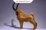 Papercraft Steinbock zum Aufstellen als 3D-Origami, Ansicht 3