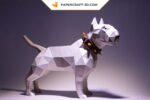 Papercraft Bull Terrier in origami