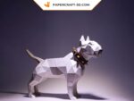 Papercraft Bull Terrier in origami