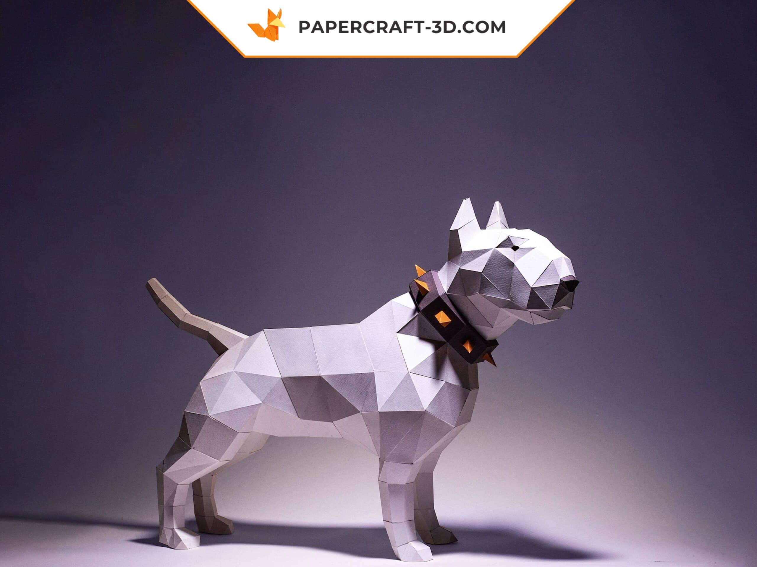 Papercraft Bull Terrier in origami Papercraft Bull Terrier in origami