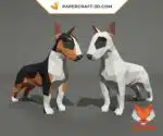 Papercraft Bull Terrier en origami papier 3D
