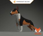 Papercraft von Bull Terrier in 3D-Origami