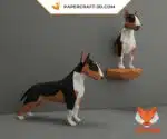 Papercraft von Bull Terrier in 3D-Origami