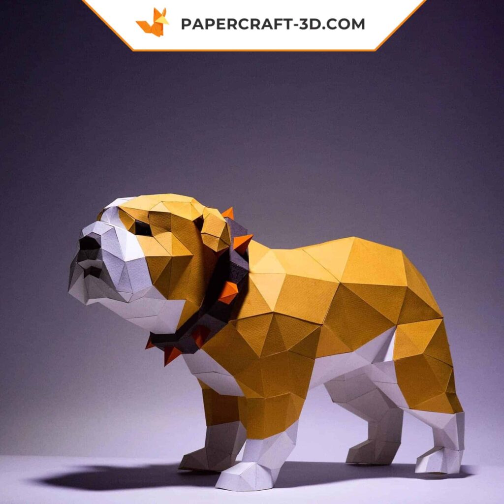 Papercraft bulldog in 3D origami Papercraft bulldog in 3D origami