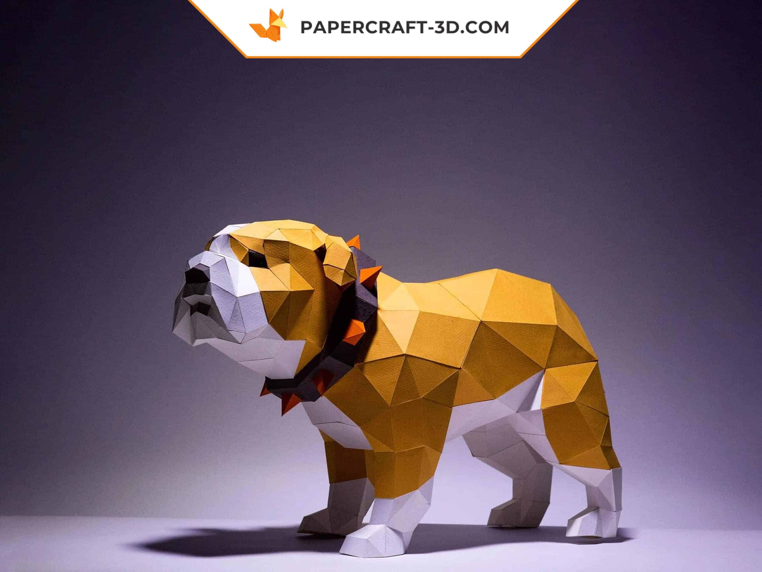 Papercraft bulldog in 3D origami Papercraft bulldog in 3D origami