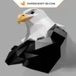 Papercraft buste d&rsquo;aigle royal origami papier 3D, weergave 2