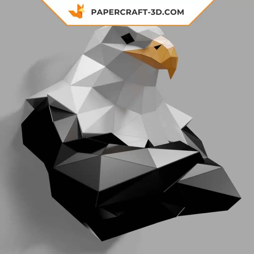 Papercraft buste d'aigle royal en origami