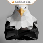 Papercraft busto de águia-real em origami