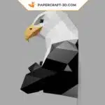 Papercraft buste d&rsquo;aigle royal origami papier 3D, weergave 4