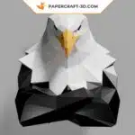 Papercraft buste d&rsquo;aigle royal origami papier 3D, weergave 5