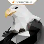 Papercraft buste d&rsquo;aigle royal origami papier 3D, weergave 6
