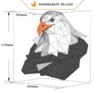 Papercraft busto de águia-real em origami