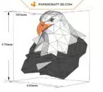 Papercraft buste d&rsquo;aigle royal origami papier 3D, weergave 7