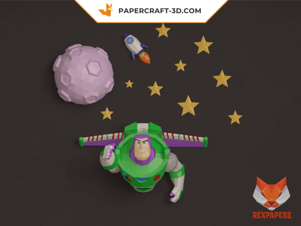 Papercraft Buzz Lightyear em origami 3D