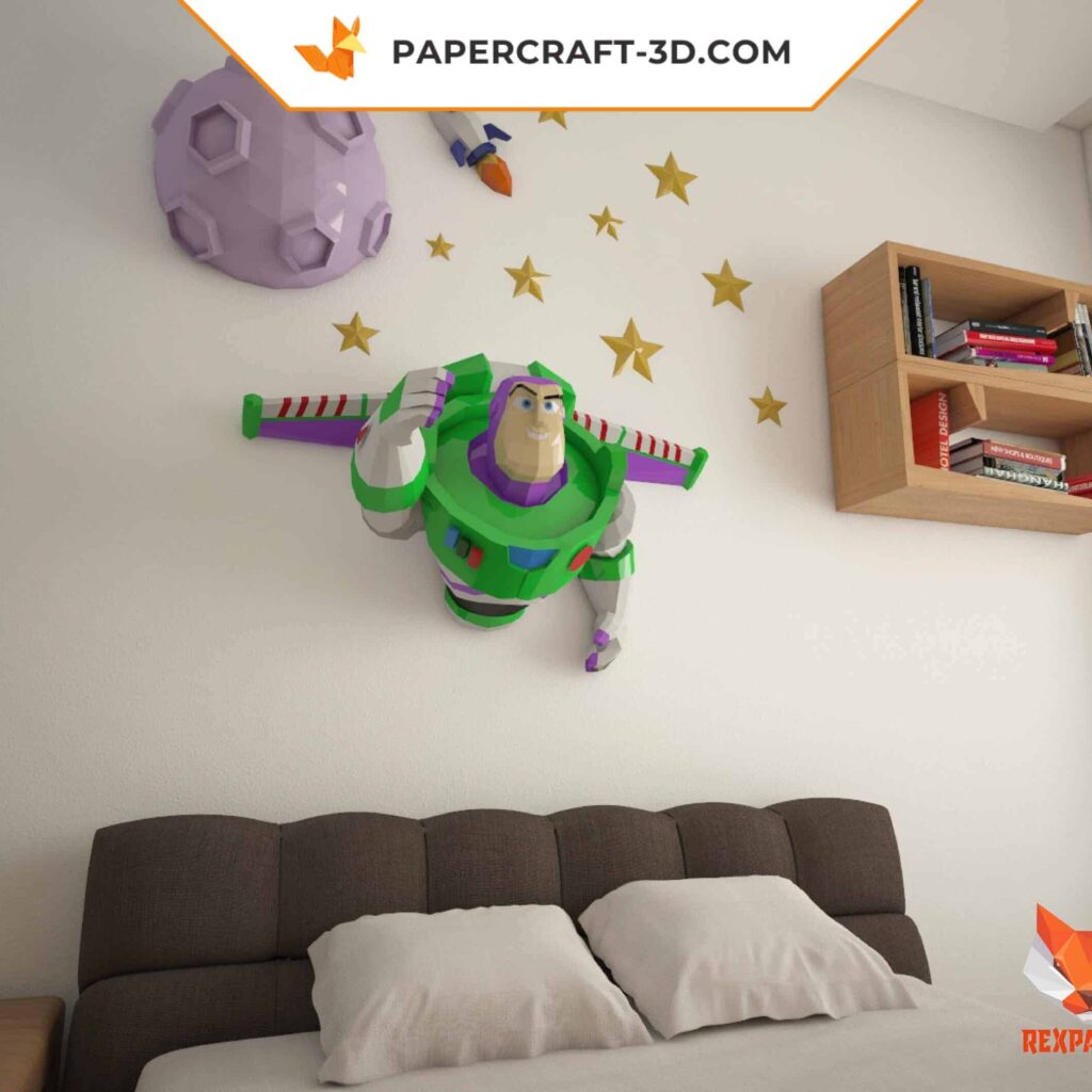 Papercraft cabeça de pantera negra em origami 3D