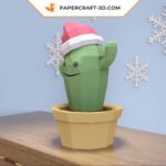 Papercraft cactus di Natale in origami