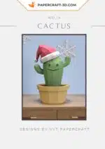 Papercraft cactus di Natale in origami, vista 6