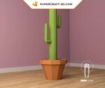 Papercraft cactus Saguaro XXL in origami 3D