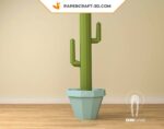 Papercraft cactus Saguaro XXL in origami 3D