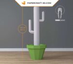 Papercraft cactus Saguaro XXL in origami 3D