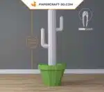 Papercraft di cactus Saguaro XXL in origami 3D, vista 5