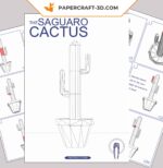 Papercraft cactus Saguaro XXL in origami 3D