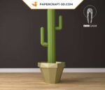 Papercraft cactus Saguaro XXL in origami 3D