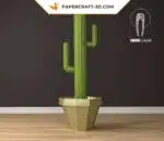 Papercraft di cactus Saguaro XXL in origami 3D, vista 7