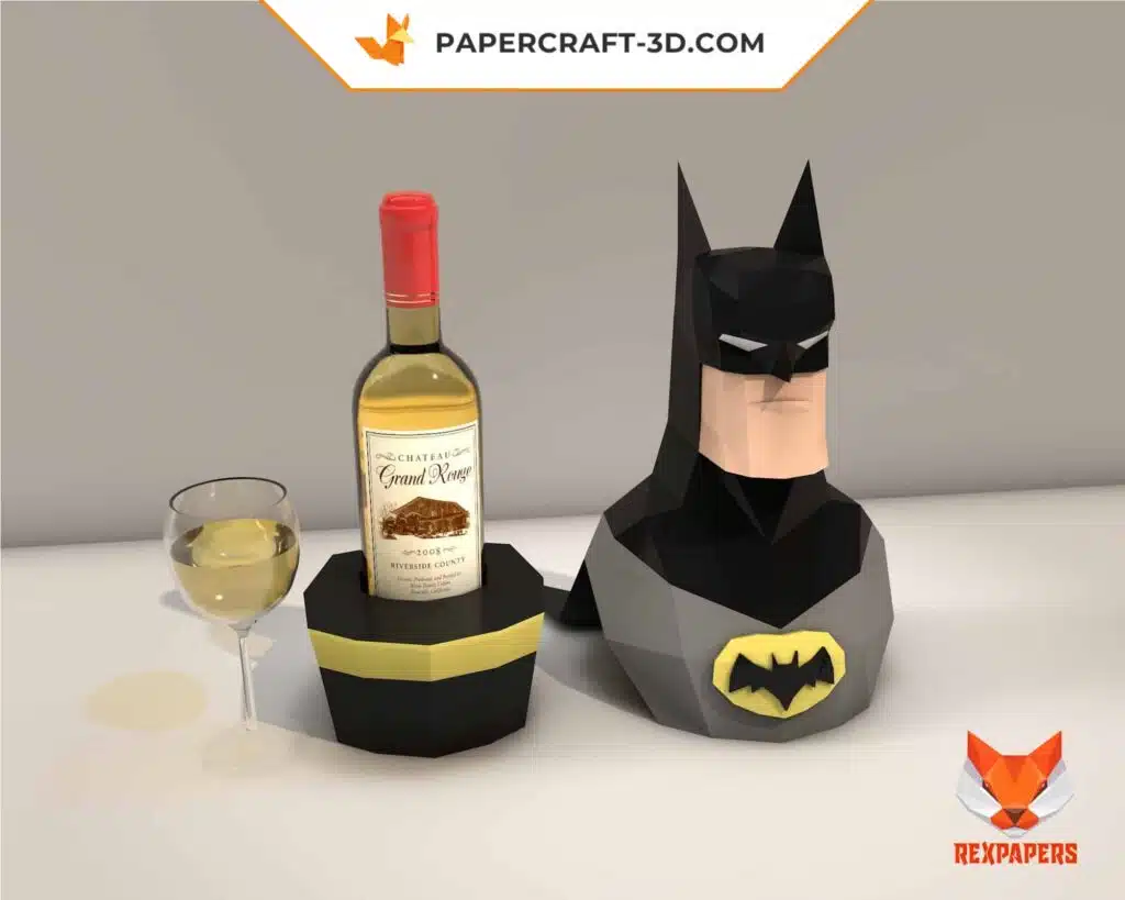 Batman 3D Origami Wine Box Papercraft