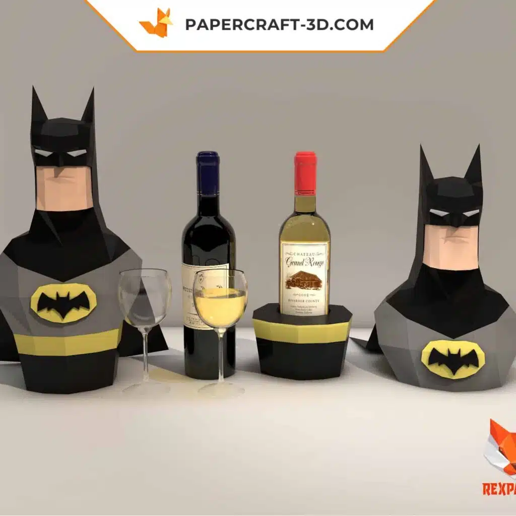 Batman 3D Origami Wine Box Papercraft